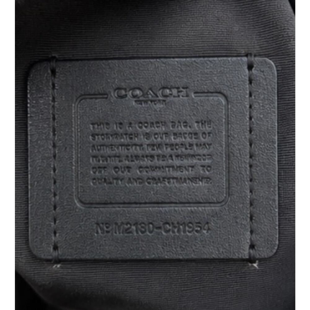 Coach C1954 Signature File Crossbody Bag Black Charcoal PVC Leather Purse - Picture 6 of 7